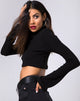 Immagine di Elena Crop Top in maglia a coste nero