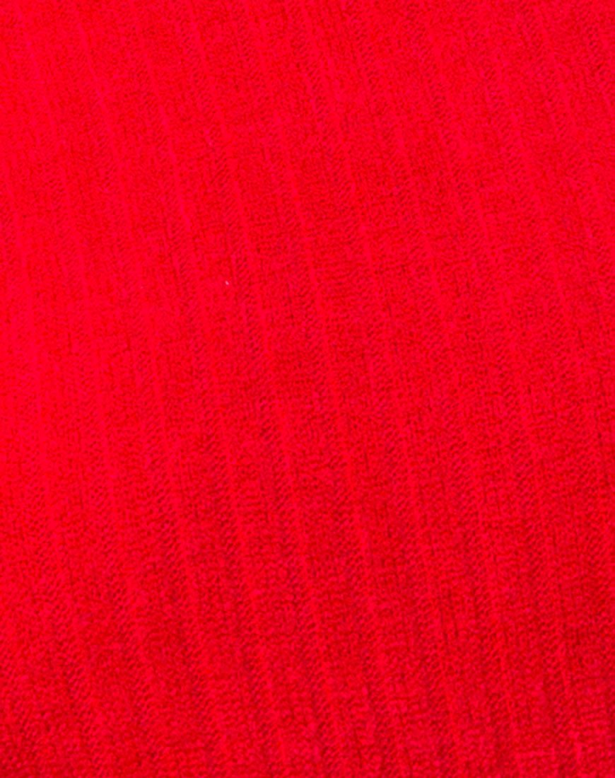 Immagine di Elena Crop Top in maglia a coste rosso