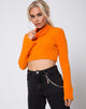 Immagine di Elena Crop Top in maglia a coste Arancione