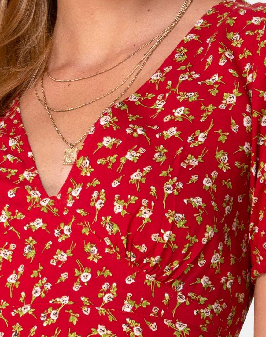 Immagine di Elfira Dress in Falling for You Rosso Floreale