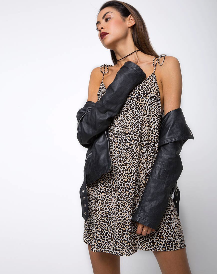 Immagine di Elgia Slip Dress in Rar Leopard Brown