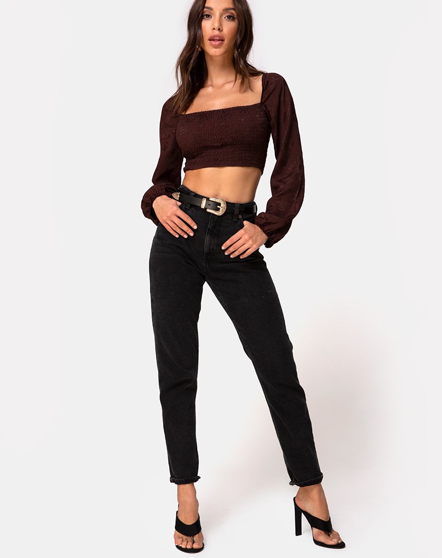 Immagine di Elina Top in raso rosa cacao