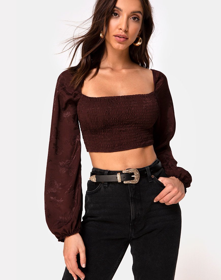Immagine di Elina Top in raso rosa cacao