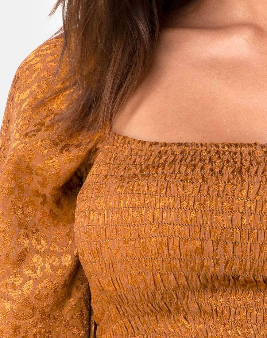 Immagine di Elina Top in raso oro ghepardo