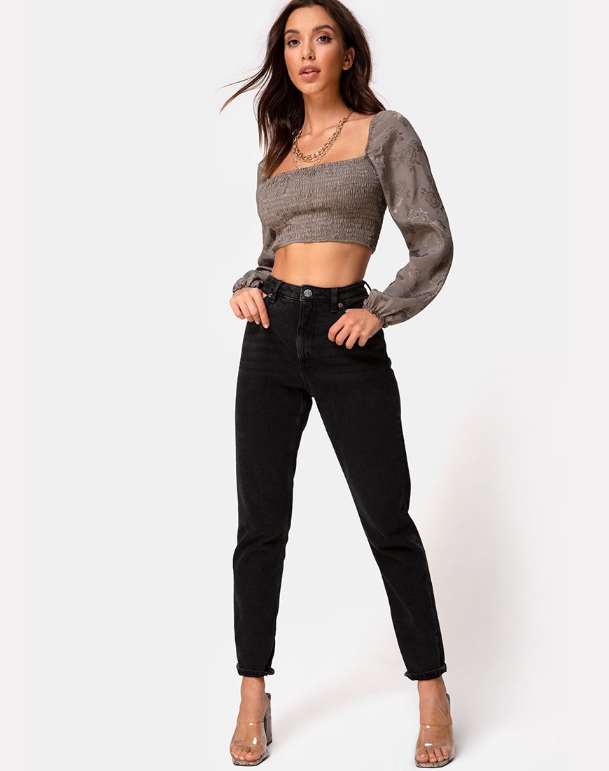 Immagine di Elina Top in raso rosa argento grigio