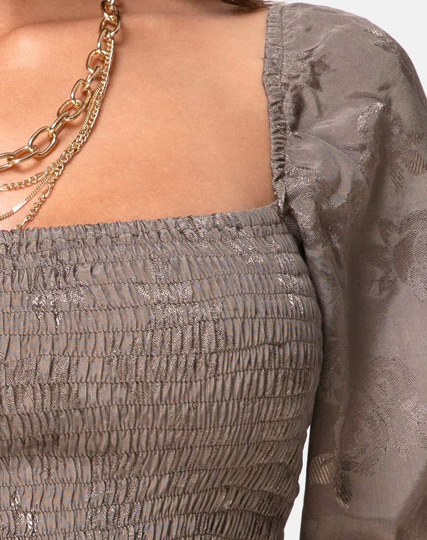 Immagine di Elina Top in raso rosa argento grigio