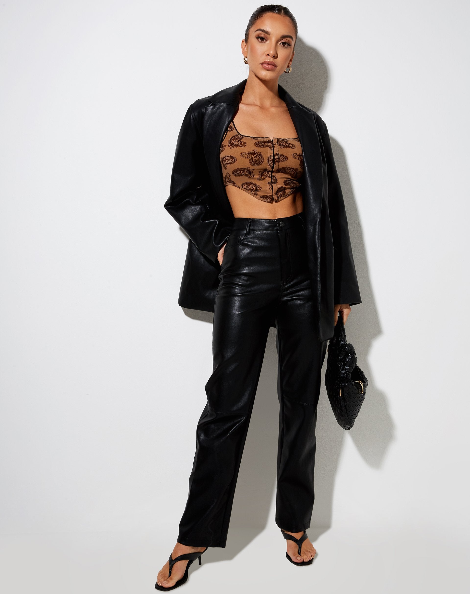 Immagine di Elix Crop Top in Persian Night Flock Marrone