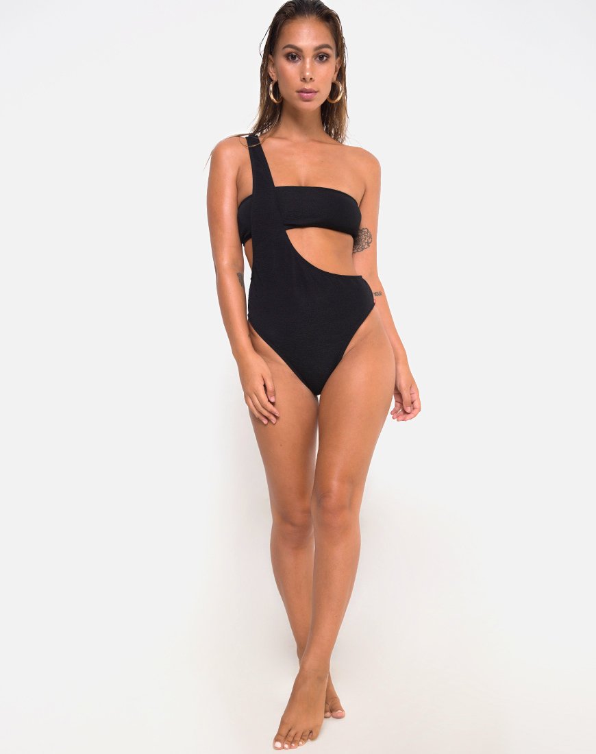 Immagine del costume da bagno Elkin in nero testurizzato