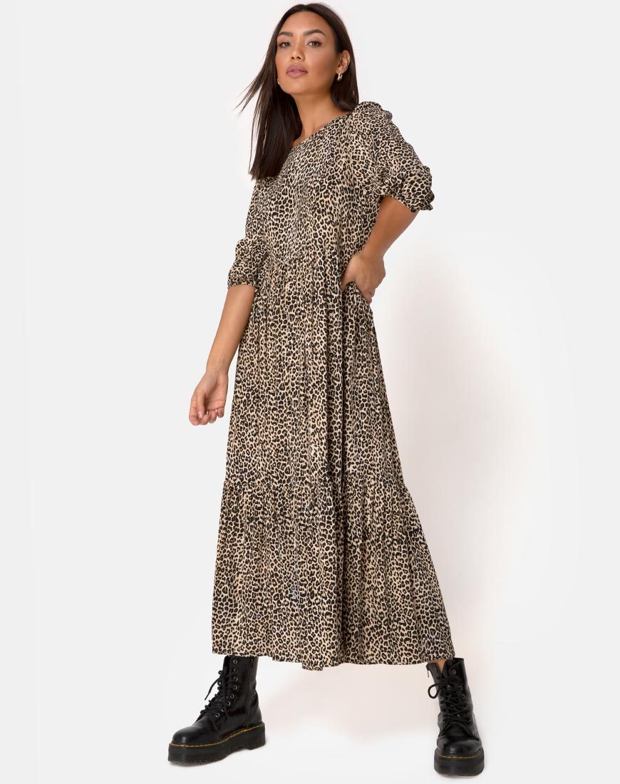 Abito Ellery in Rar Leopard Brown