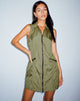 Immagine di Elok Cargo Mini Dress in Paracadute Verde Argento