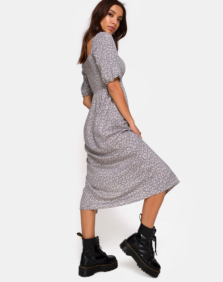 Immagine di Eloya Midi Dress in Leopard Daze Grigio