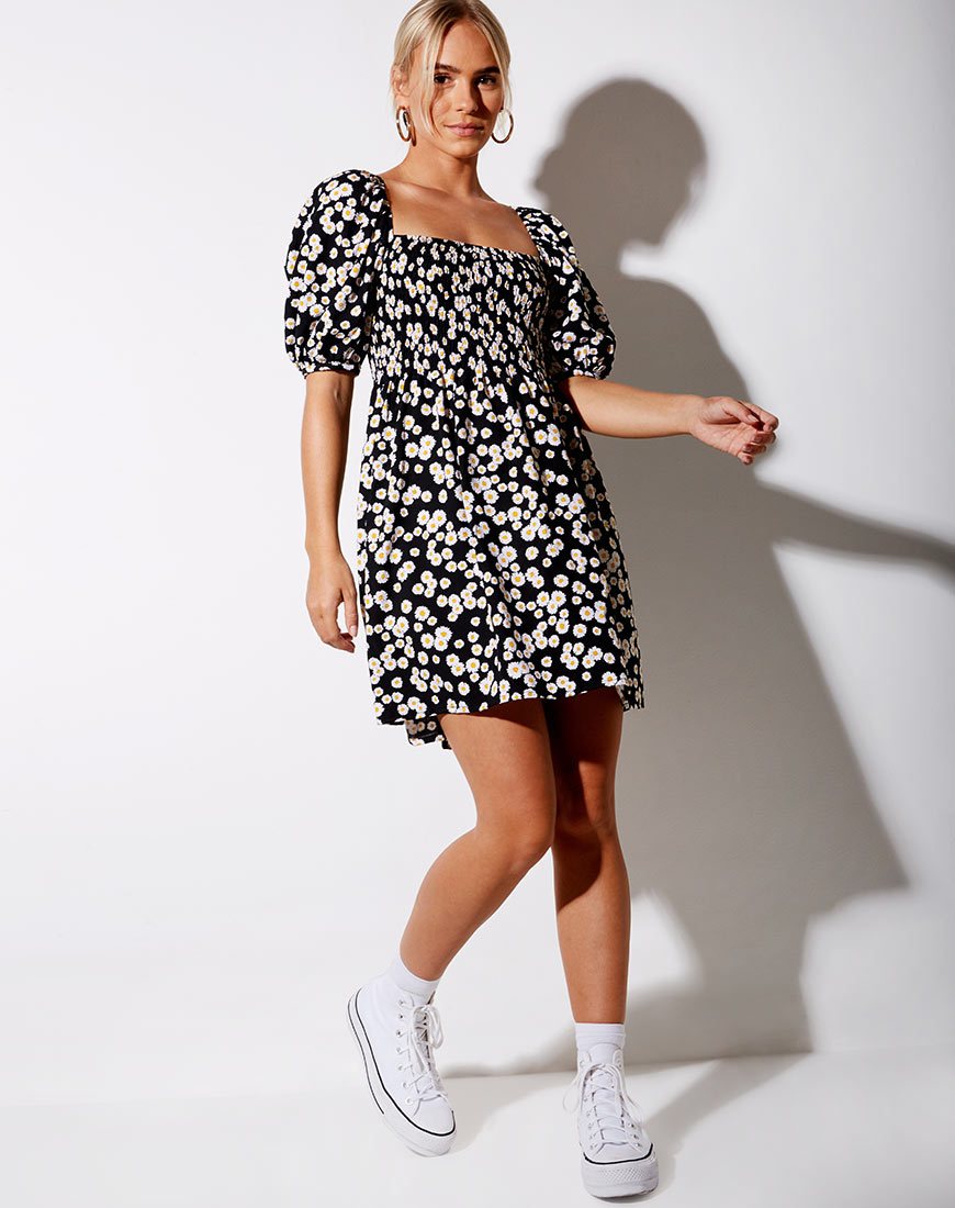 Immagine di Eltra Babydoll Dress in Mini Daisy Nero