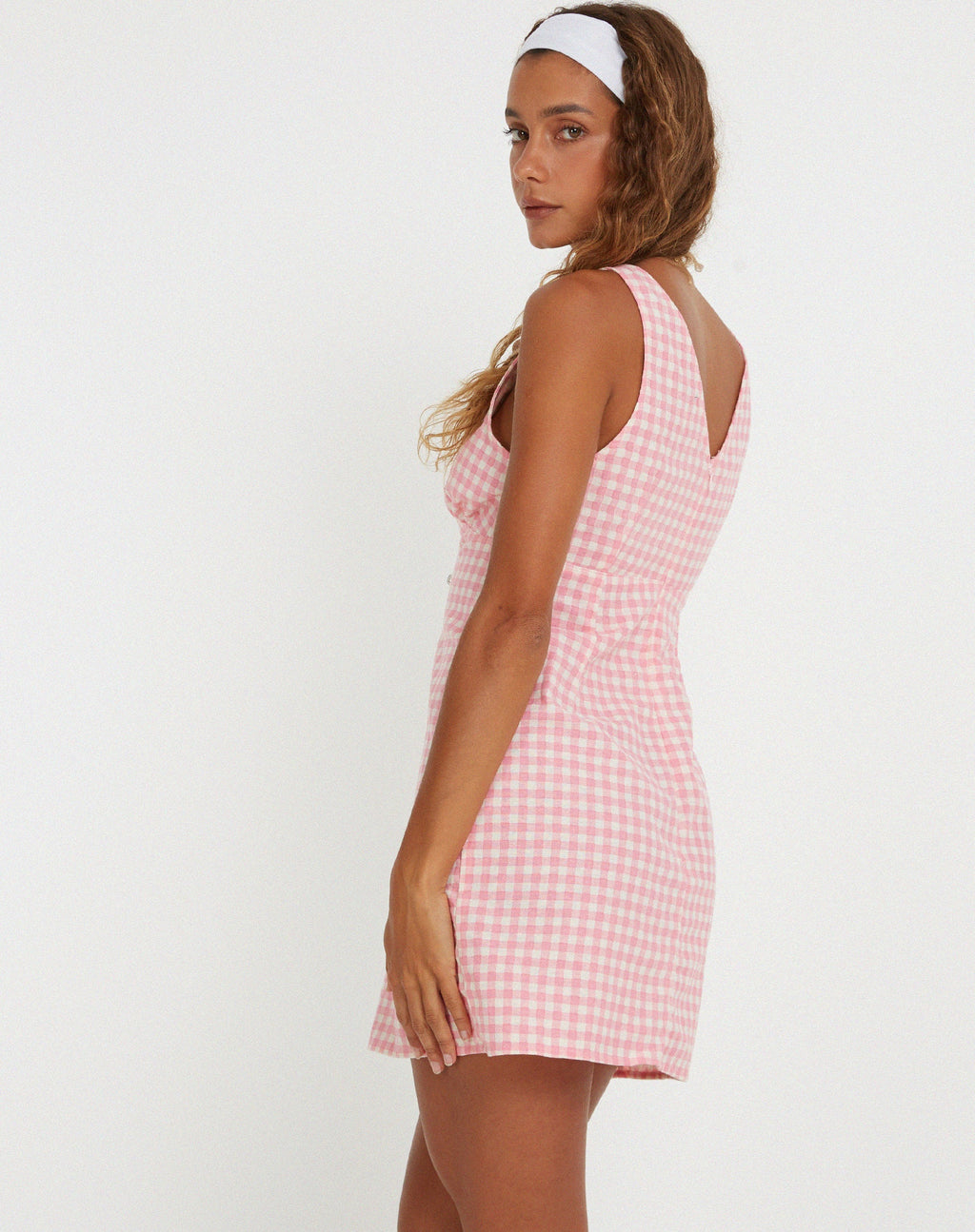 Mini abito Eluned in pizzo rosa