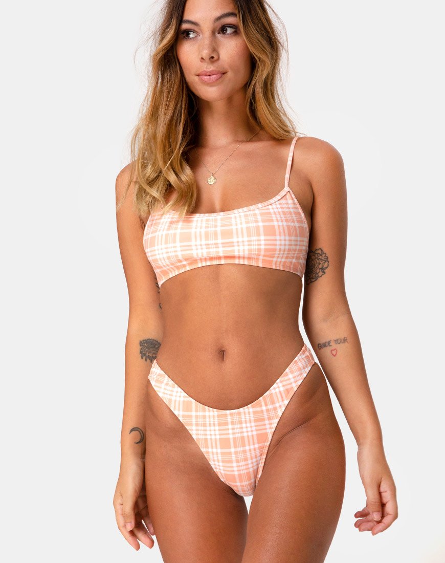 Immagine di Makida Bikini Bottom in Picnic Check Peach