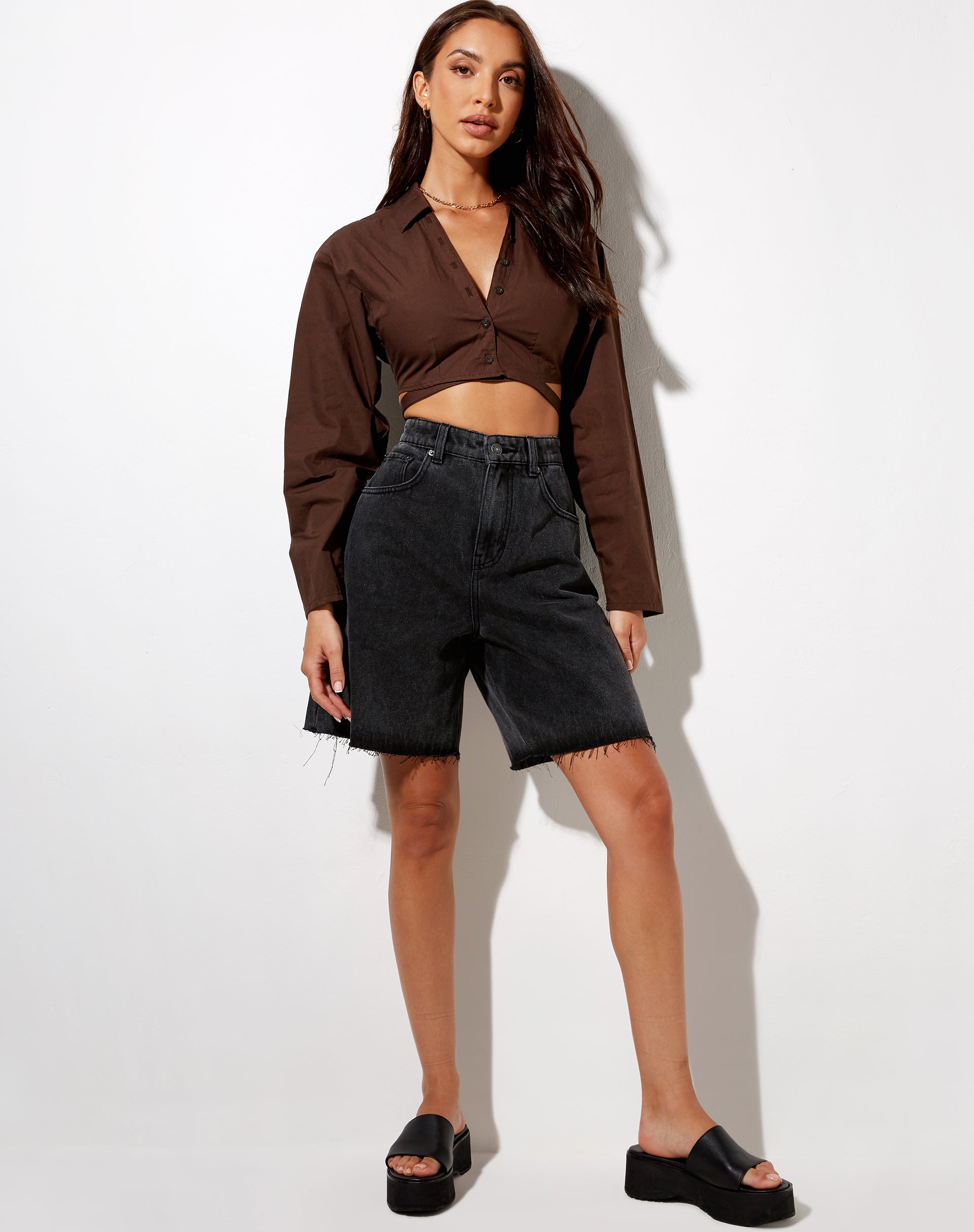 Immagine di Elyse Crop Top in mogano profondo