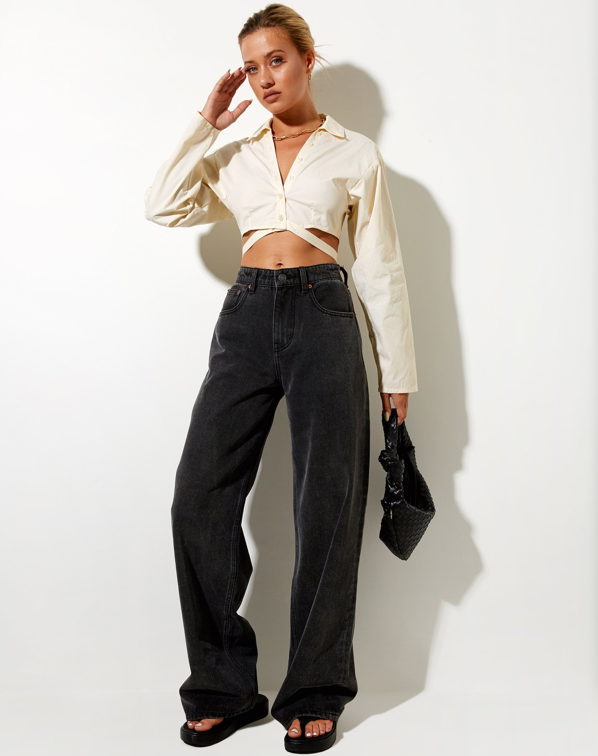 Immagine di Elyse Crop Top in crema di burro