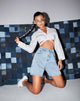Immagine di Dad Denim Short con lavaggio chiaro tonale blu