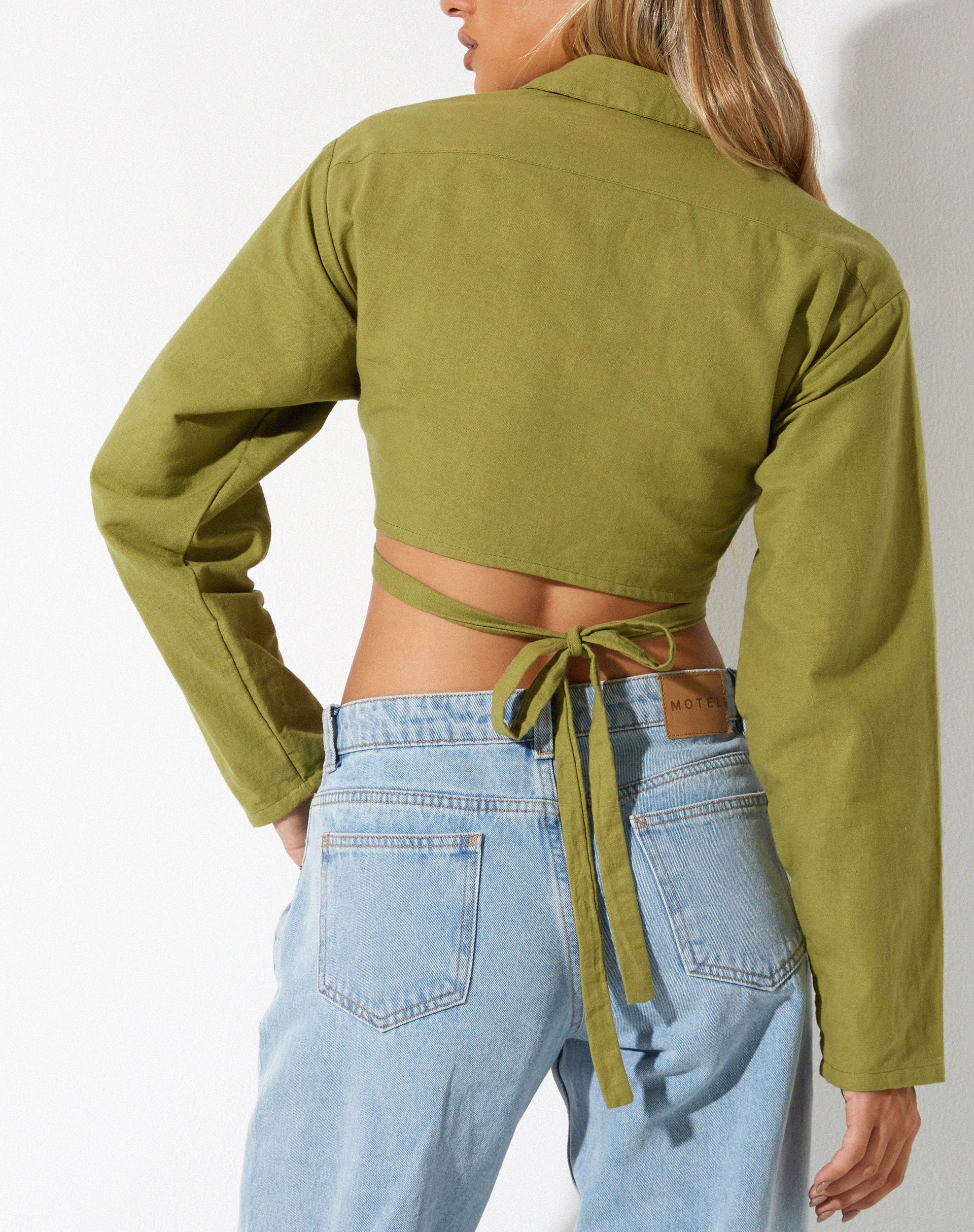 immagine di Elyse Crop Top in Lino Verde Rami