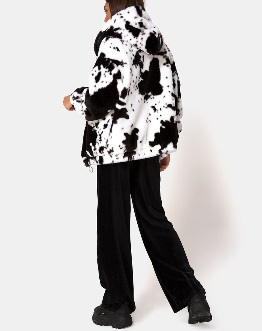 Immagine della giacca Emerson in pelle di mucca in bianco e nero