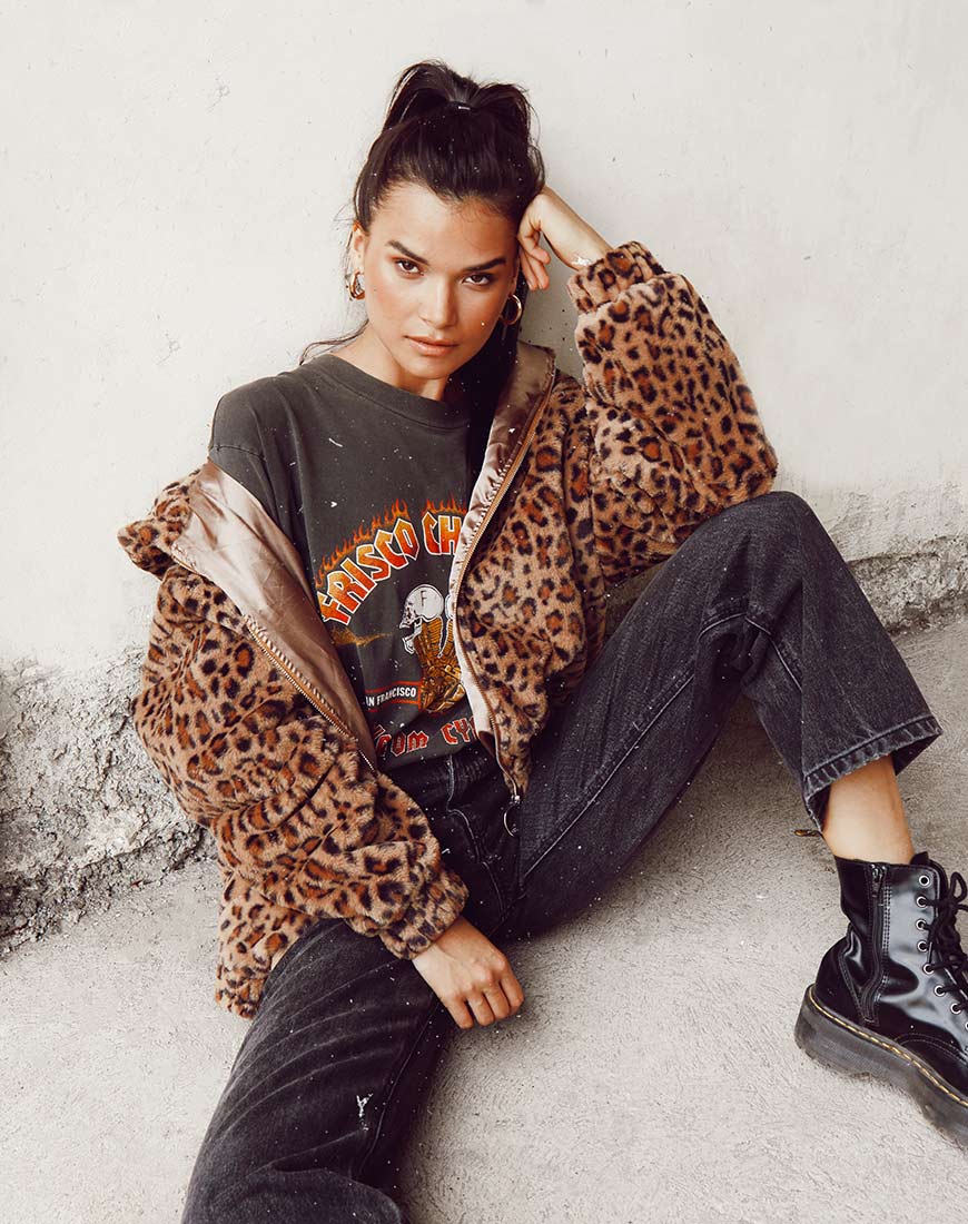 Giacca Emerson in marrone leopardato