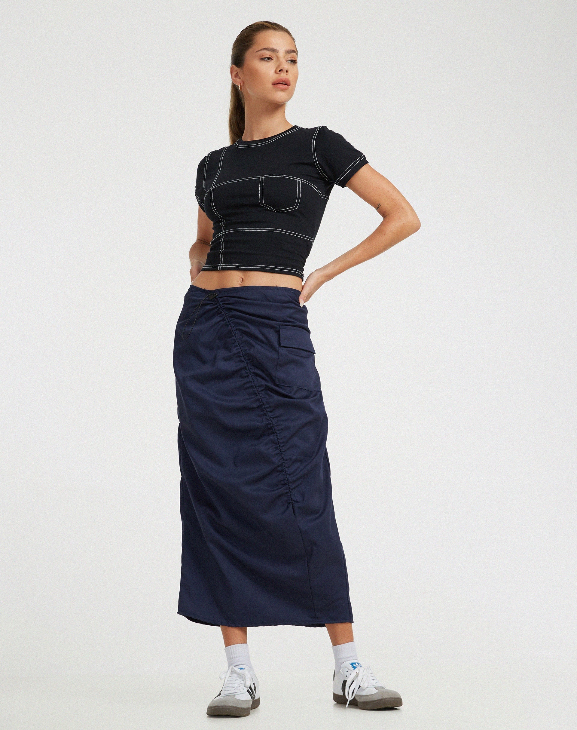immagine di Enore Midi Skirt in Navy