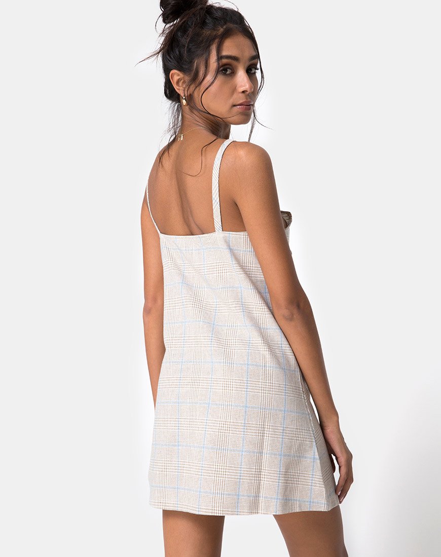 Immagine di Esana Slip Dress in Plaid Tonale Almond