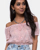 Immagine di Eva Crop Top in pizzo rosa