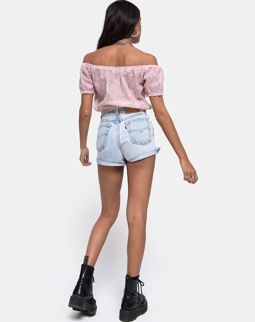 Immagine di Eva Crop Top in pizzo rosa
