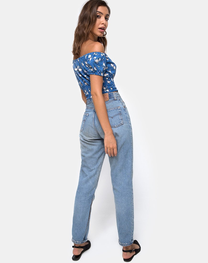 Immagine di Evane Crop Top in Soheila Floral Blu