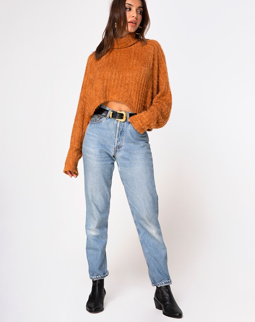 Immagine della felpa Evie Cropped in maglia ruggine