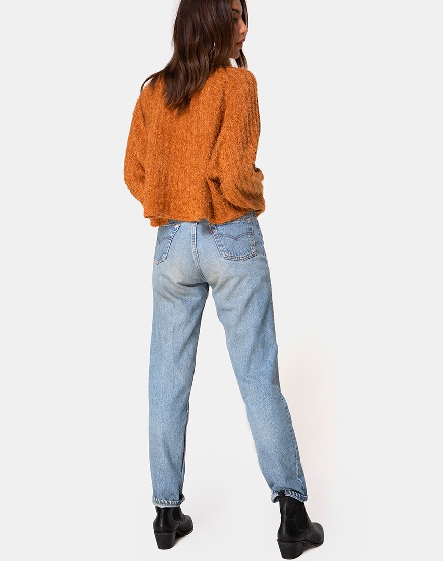 Immagine della felpa Evie Cropped in maglia ruggine