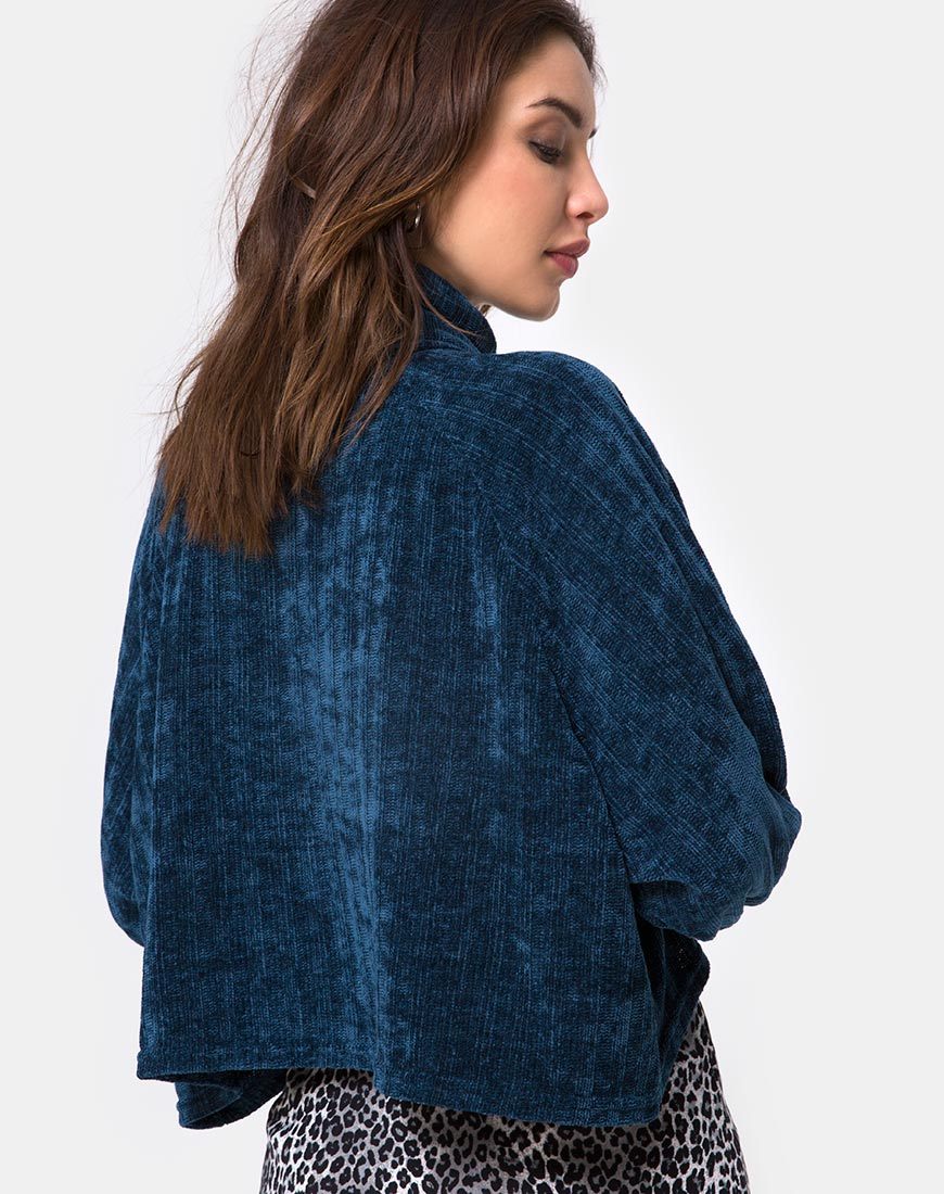 Immagine di Evie - Felpa cropped in ciniglia Blu