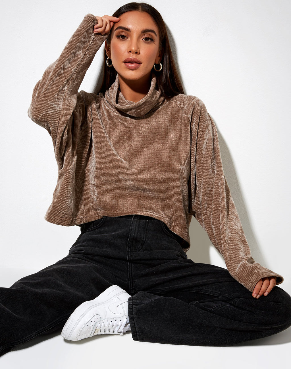 Maglione Evie in ciniglia marrone