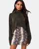 Immagine di Evie, maglione cropped in ciniglia color cachi