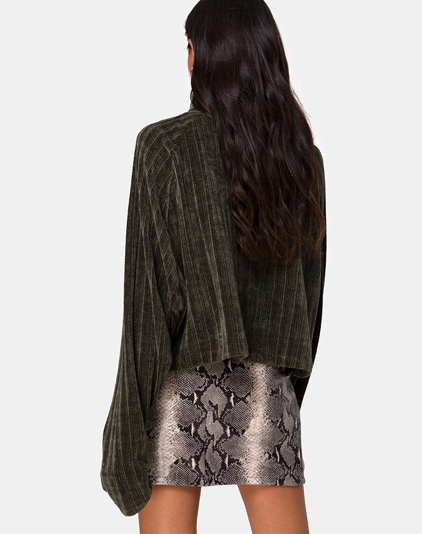 Immagine di Evie, maglione cropped in ciniglia color cachi