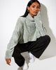 Immagine di Evie, maglione cropped in ciniglia salvia