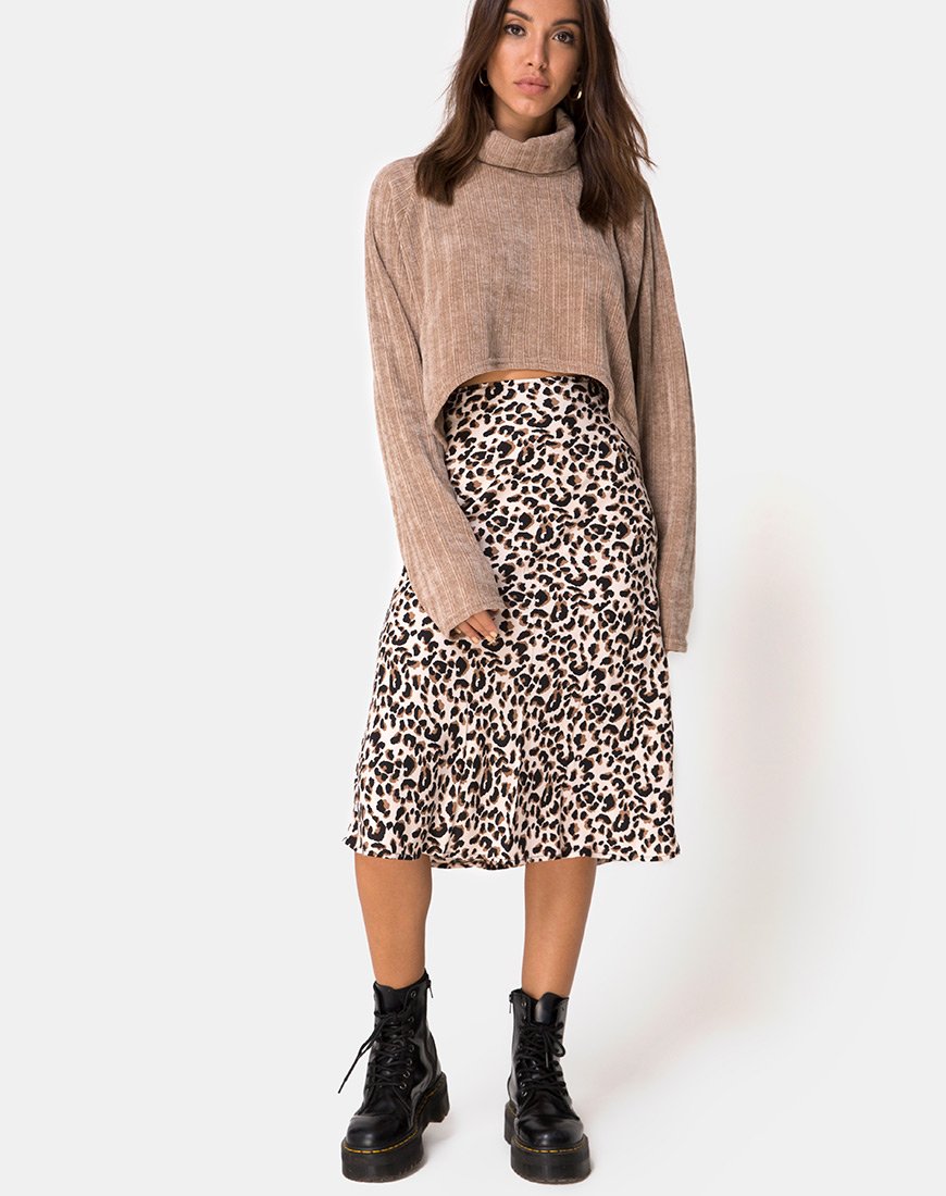 Felpa Evie Cropped in ciniglia Tan