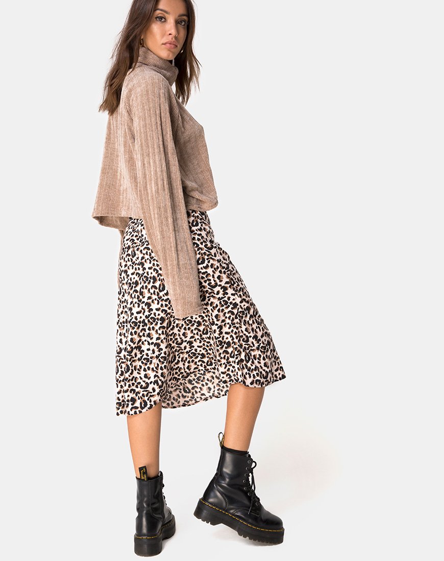 Felpa Evie Cropped in ciniglia Tan