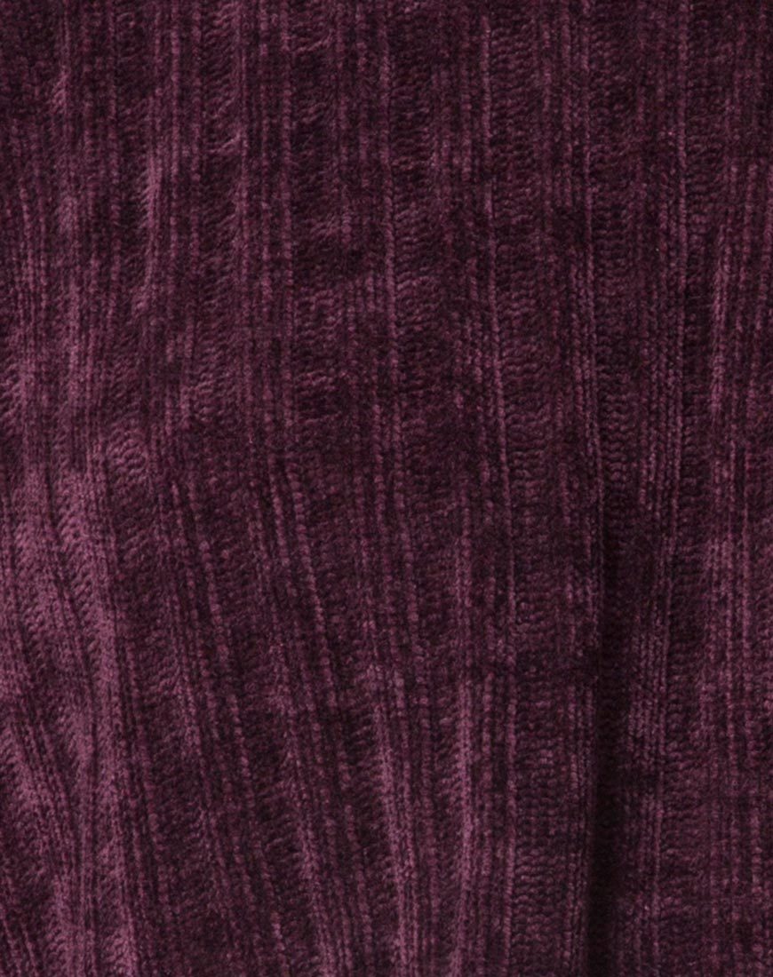 Immagine della felpa Evie Cropped in ciniglia Plum