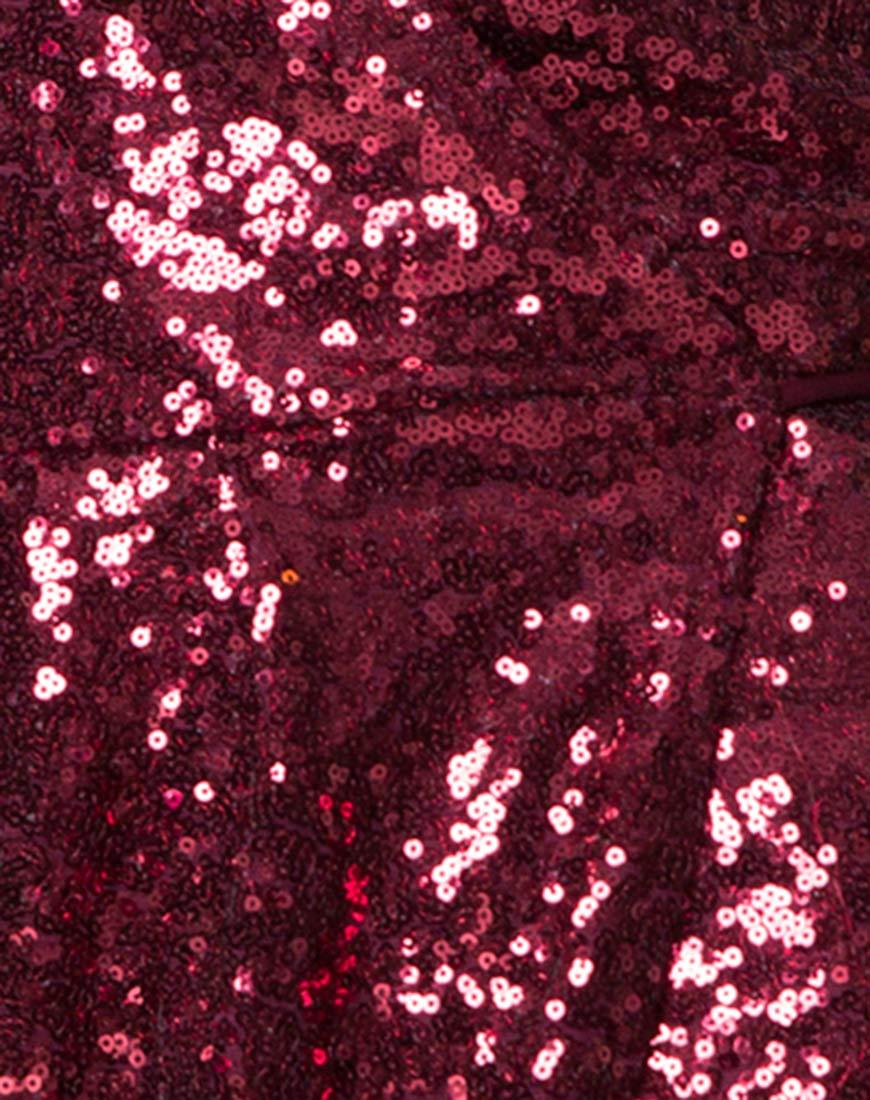 Immagine di Fabia Wrap Dress in Mini Sequin Burgundy