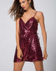 Immagine di Fabia Wrap Dress in Mini Sequin Burgundy