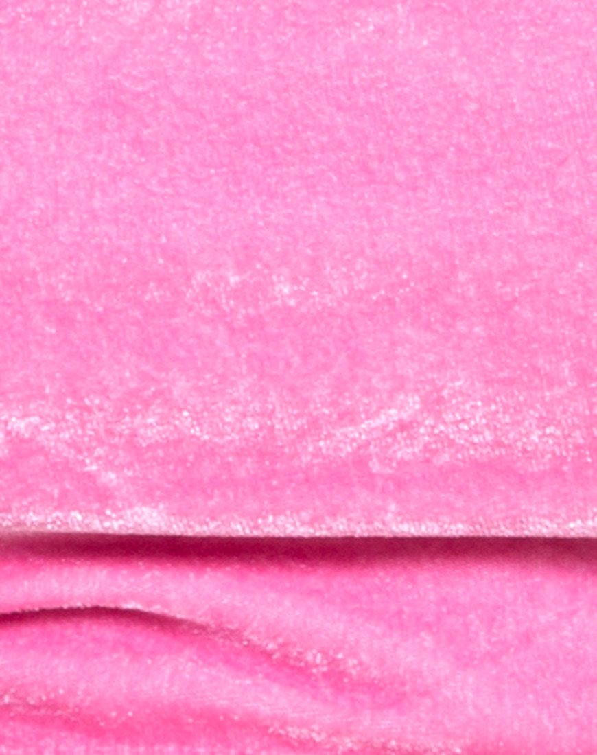 Immagine di Fabienne, top bikini in velluto rosa confetto