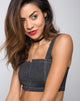 Immagine di Fallon Crop Top in Denim Nero