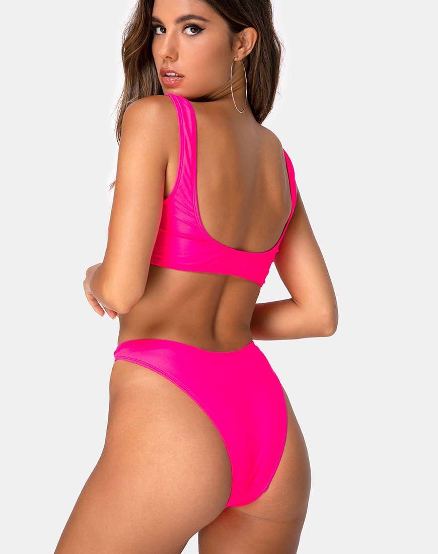Top bikini Farida in rosa caldo
