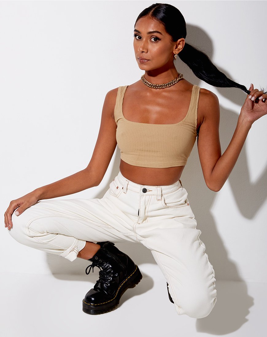 Immagine di Adela Crop Top in Rib Camel