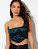 Immagine di Elicia Crop Top in Rose Flock Verde bosco