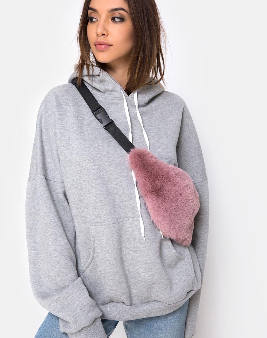 Immagine del marsupio in pelliccia rosa