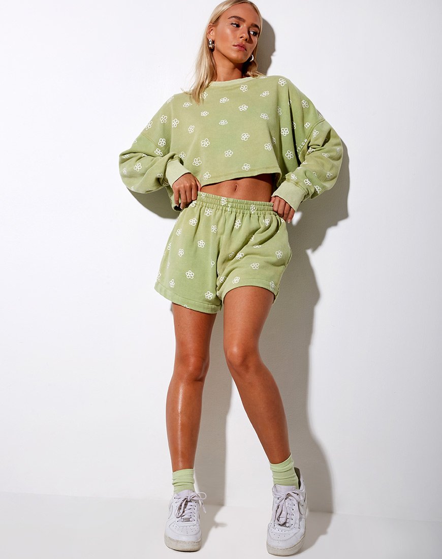 Immagine di Fawly Crop Top in fiore piccolo Graffiti Sage