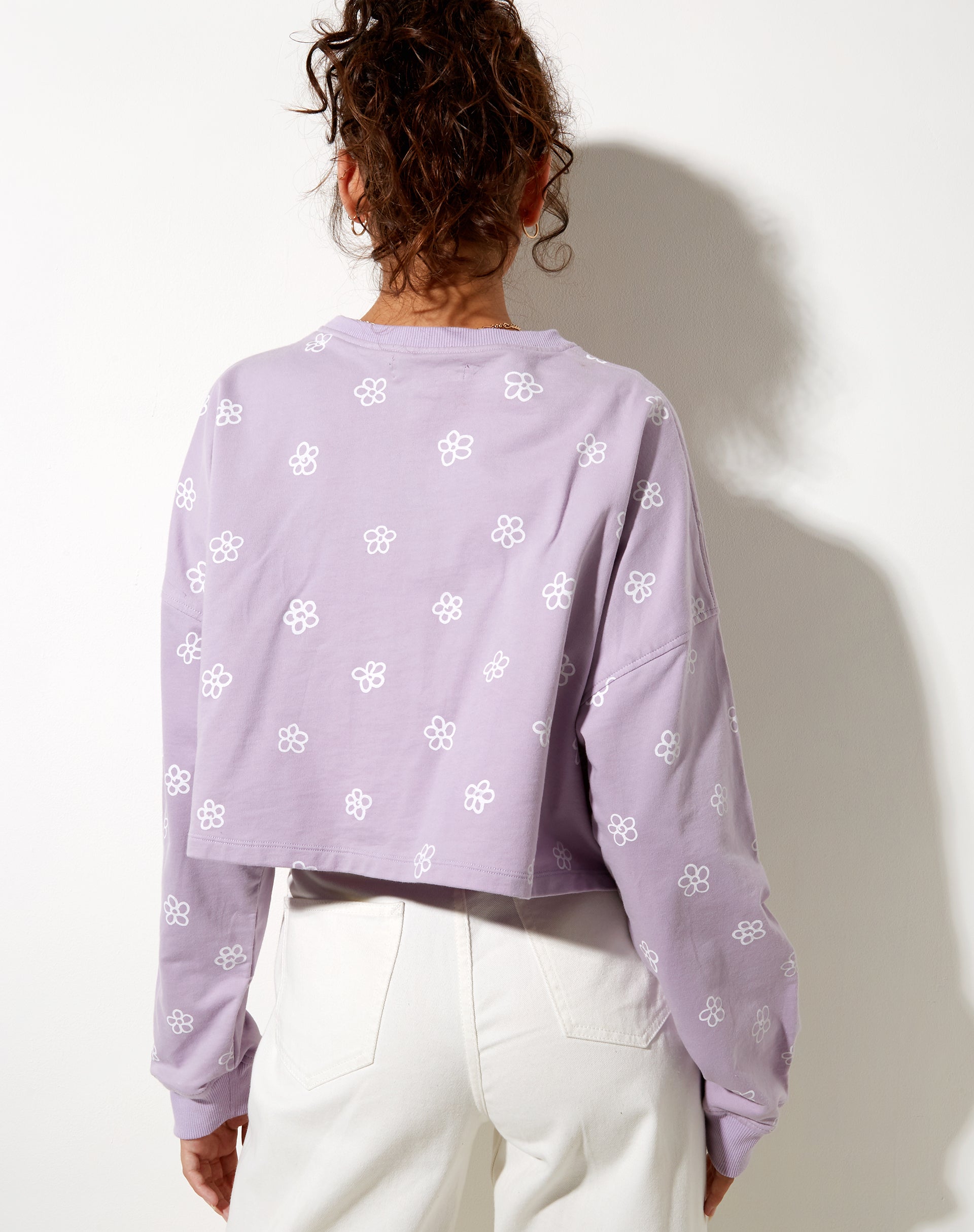 Immagine di Fawly Crop Top in fiore piccolo Graffiti Lilac