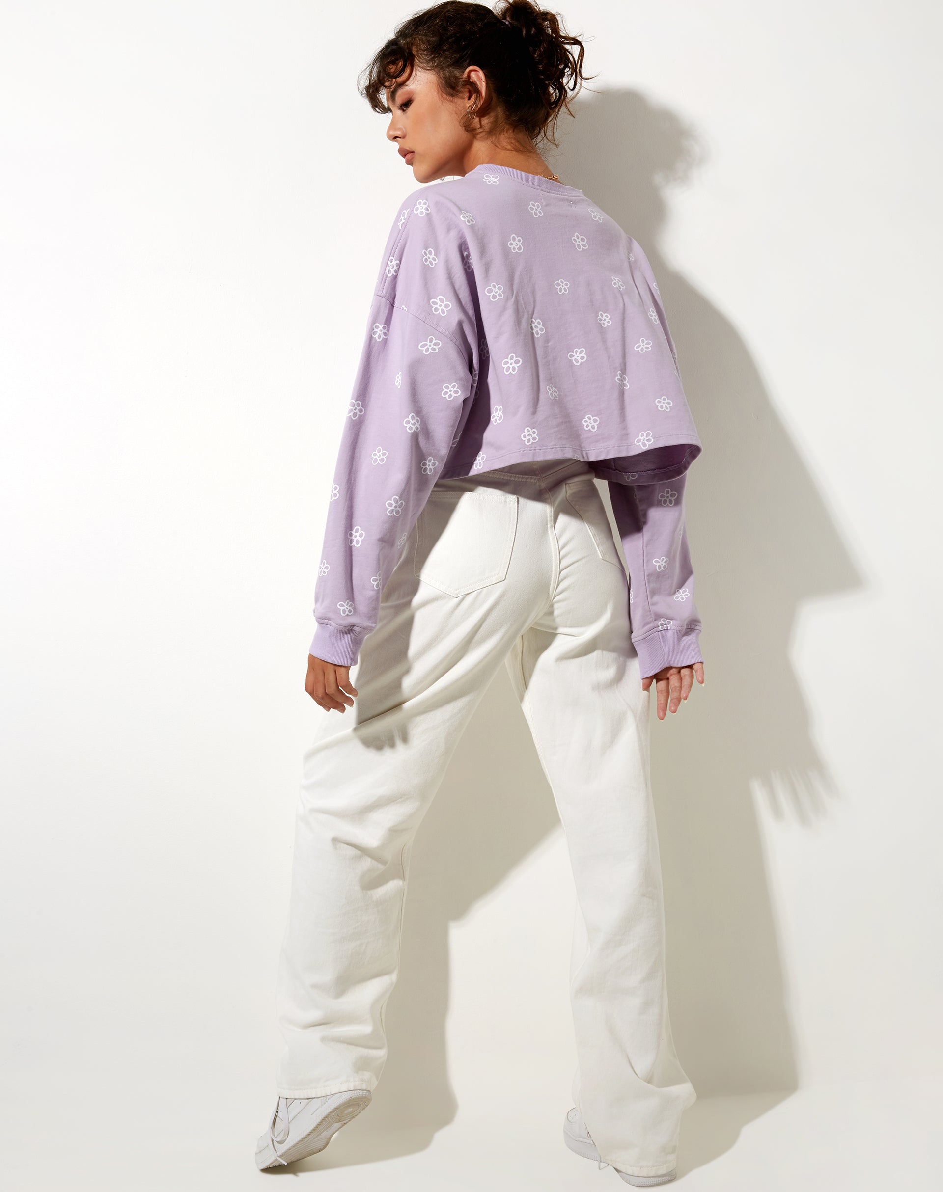 Immagine di Fawly Crop Top in fiore piccolo Graffiti Lilac